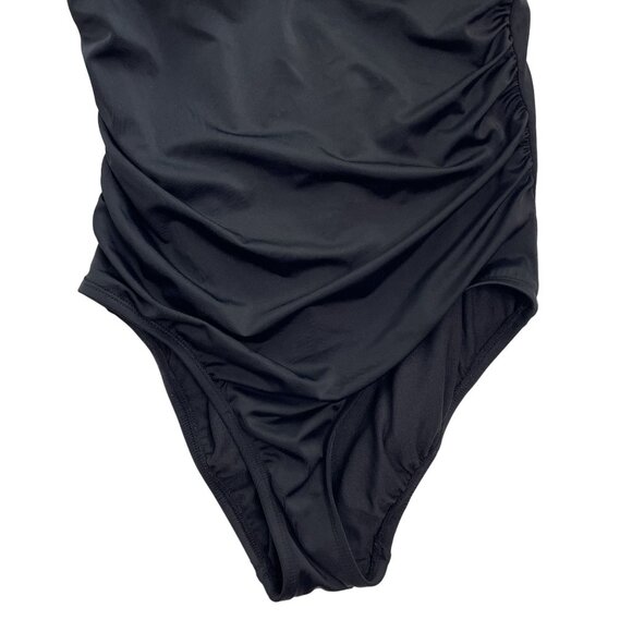 Time Tru Black One Piece Swimsuit Swim Wear Padded Size 8 to 10 Black u - Picture 3 of 7